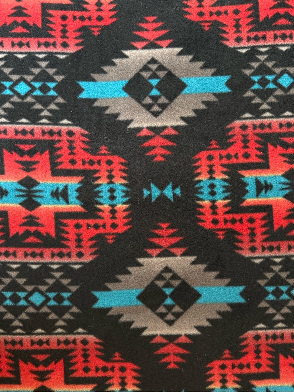 Black Southwestern Aztec/Geometric Anti- Pill Fleece Fabric (4 yards)